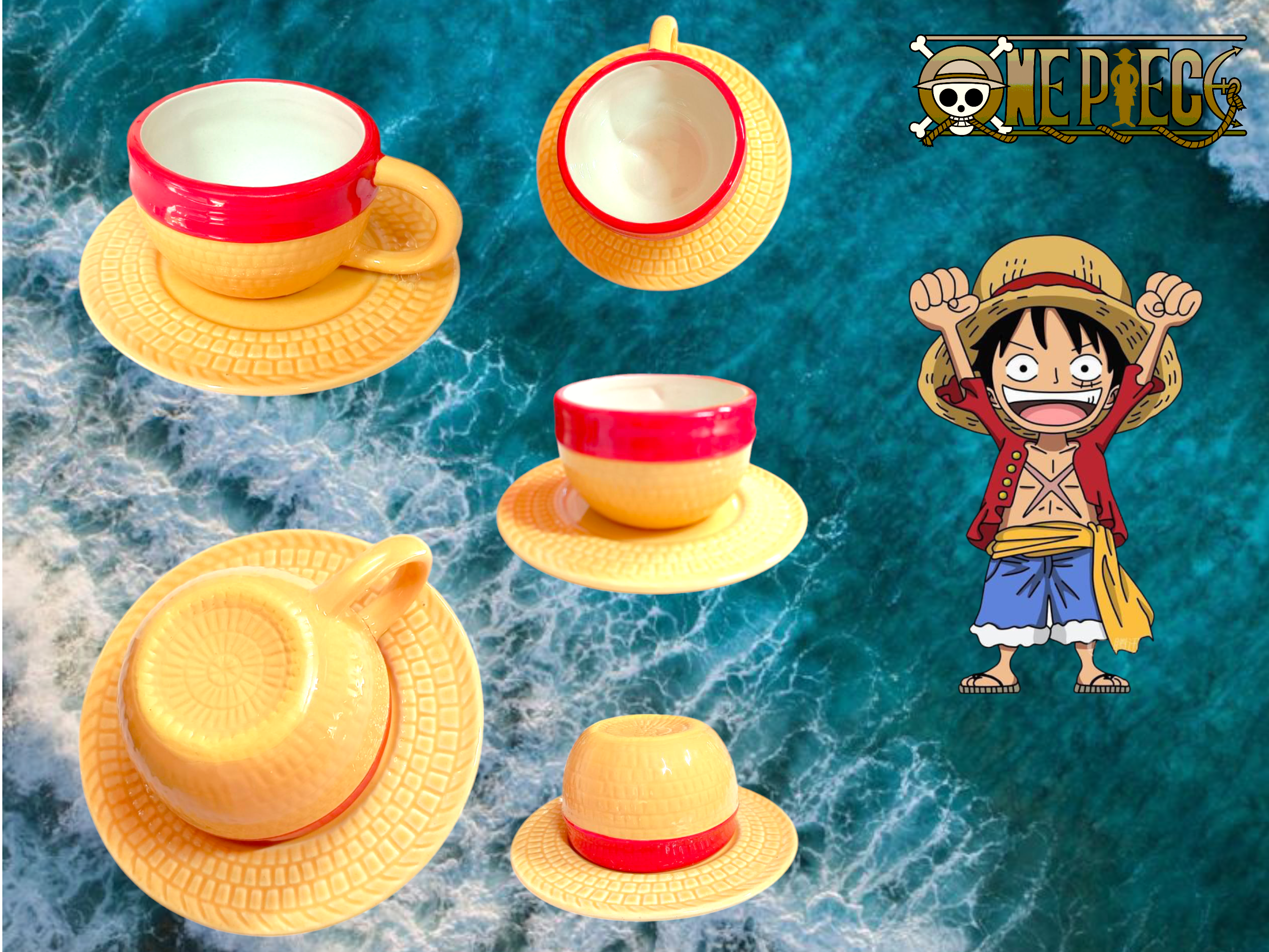 Taza con plato Luffy One Piece